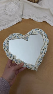 Forget Me Not Flowers Braided Frame Mirror