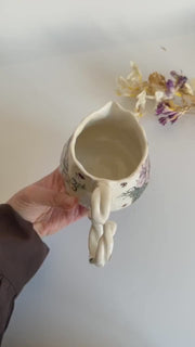 Creamer with Lilac Roses and Gold Details Mug