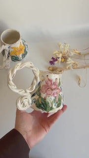 Pink Lily Floral Mug