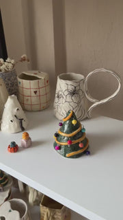 Tiny Christmas Tree and Gift Packages Decoration Objects
