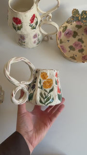 Floral Hexahon Unique Mug