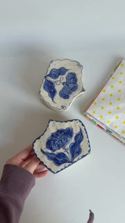 Blue Floral Napkin Holder