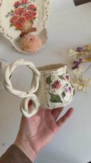 Pink, Orange Dreamy Flowers Mug