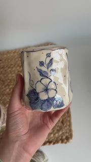 Blue and White Travel Mug