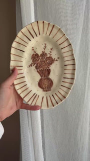 Vintage Floral Plate