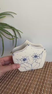 Blue Floral Napkin Holder