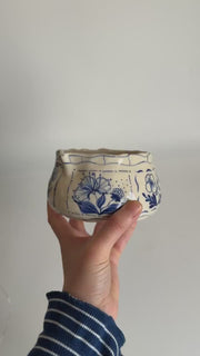 Blue Floral Matcha Bowl