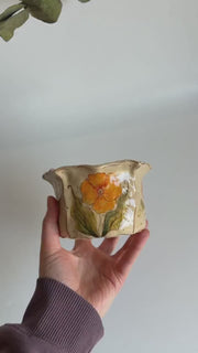California Poppy Floral Illustration Cup
