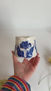 Blue Floral Travel Mug