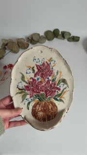 Gold Detail Floral Wall Shelf