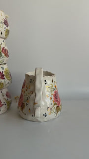 Peonies Flowers Pottery Jug