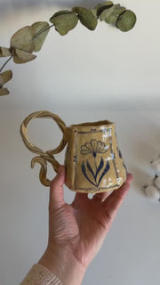 Rustic Blue Floral Mug